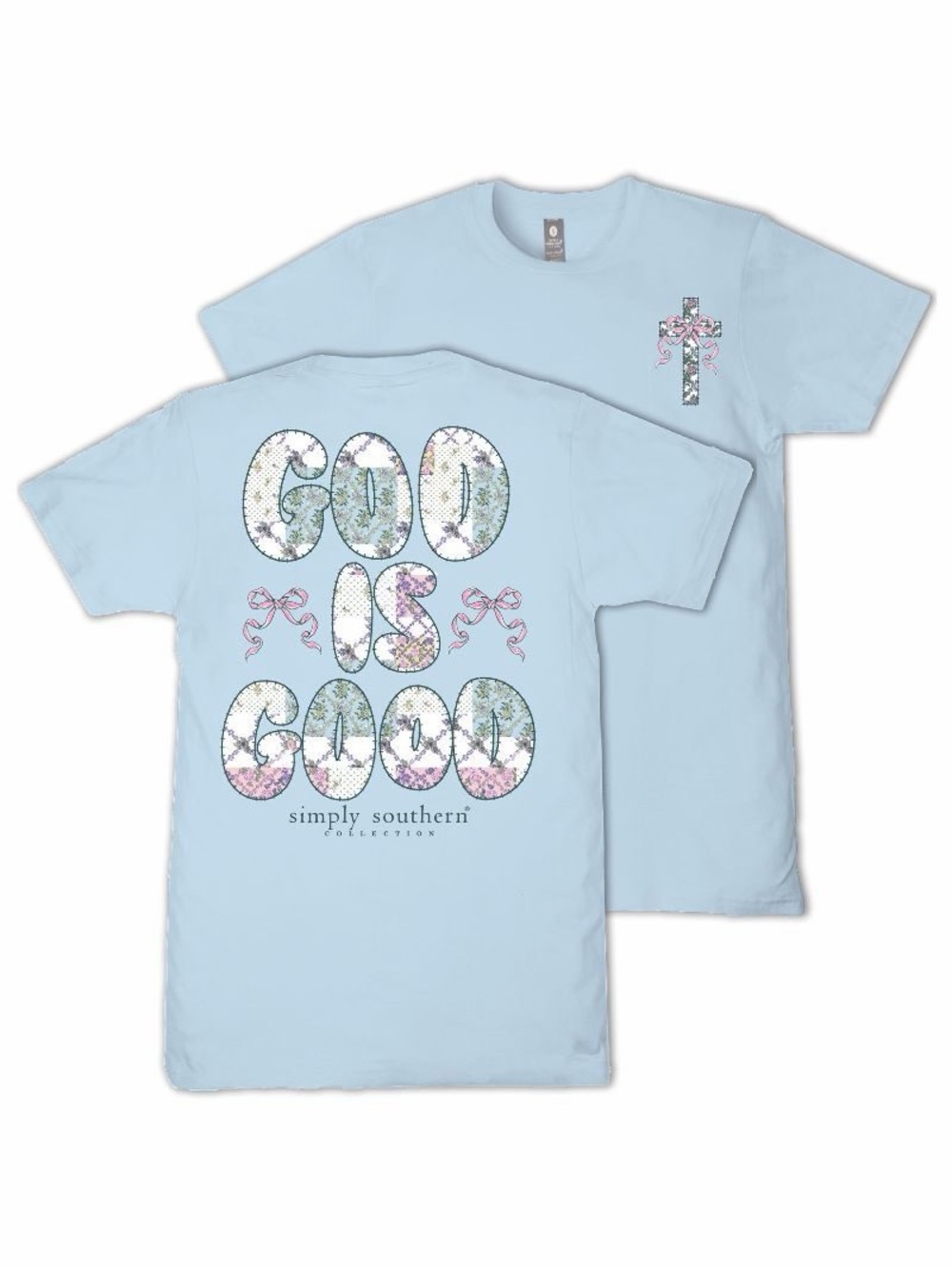 Simply Southern Youth “God Is Good” Floral Graphic Tee NWT